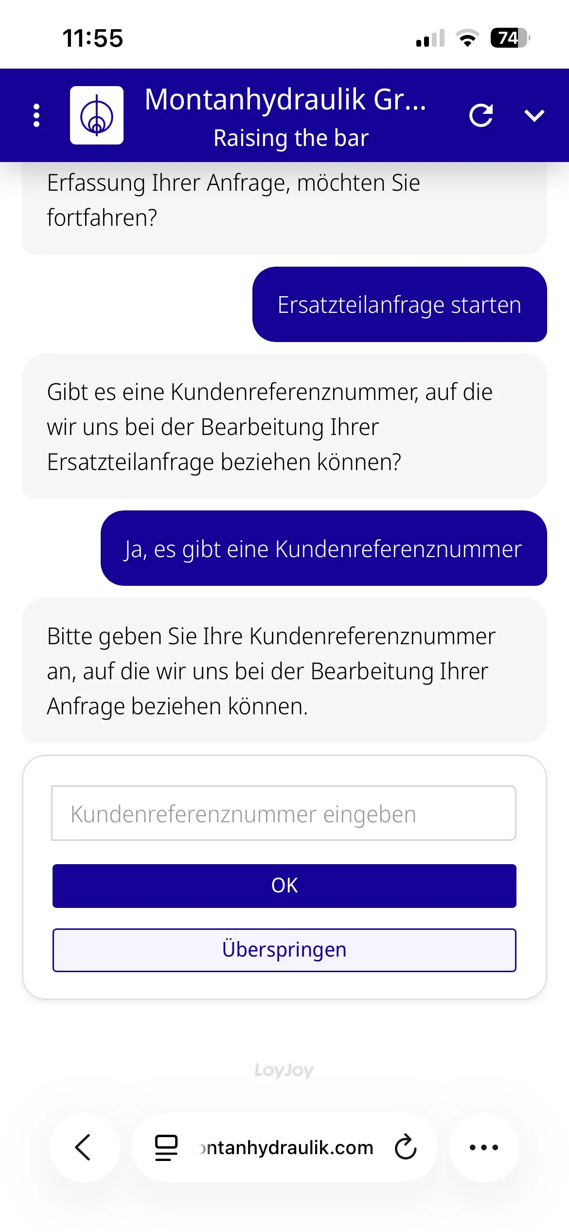 Montanhydraulik: Monty, der KI-Assistent für Ersatzteilanfragen