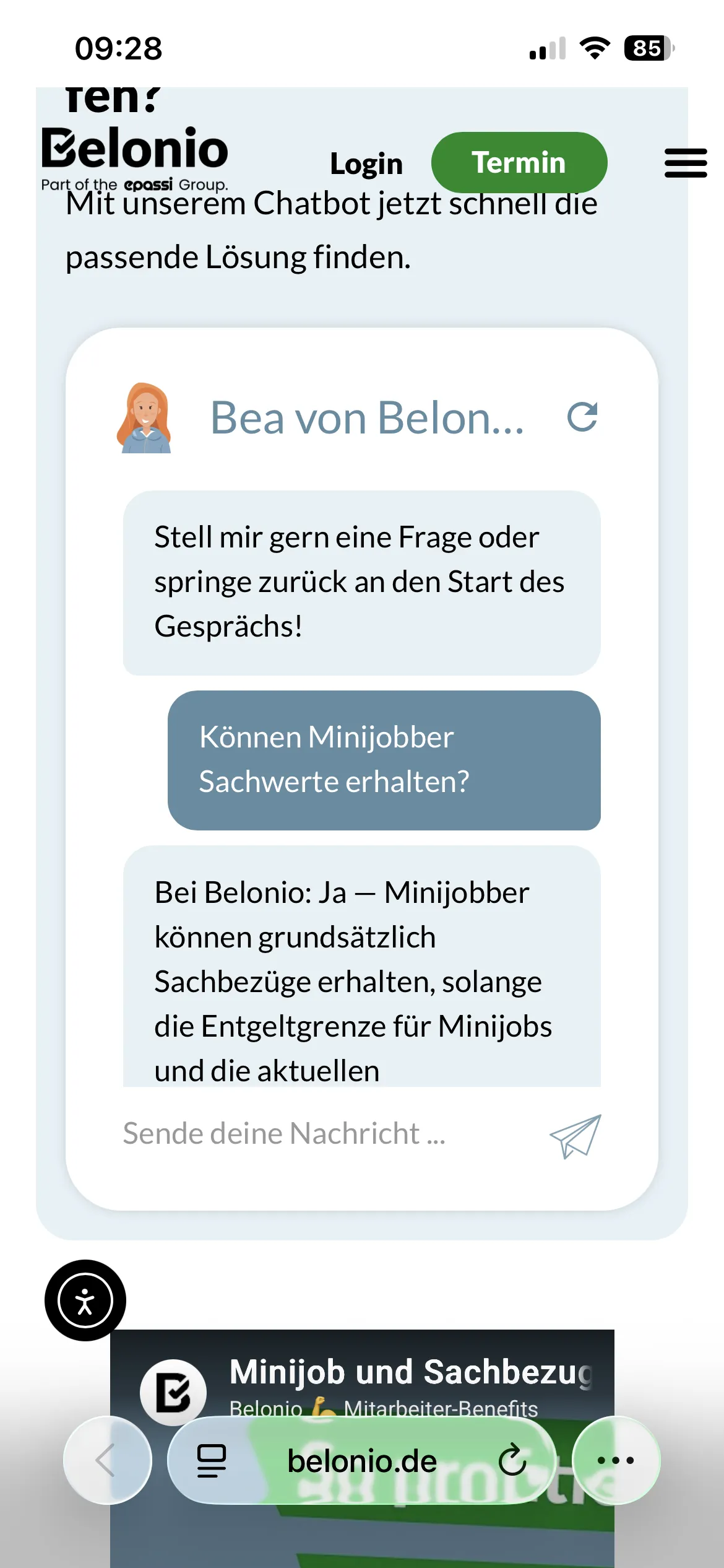 Chatbot answers questions about blog articles