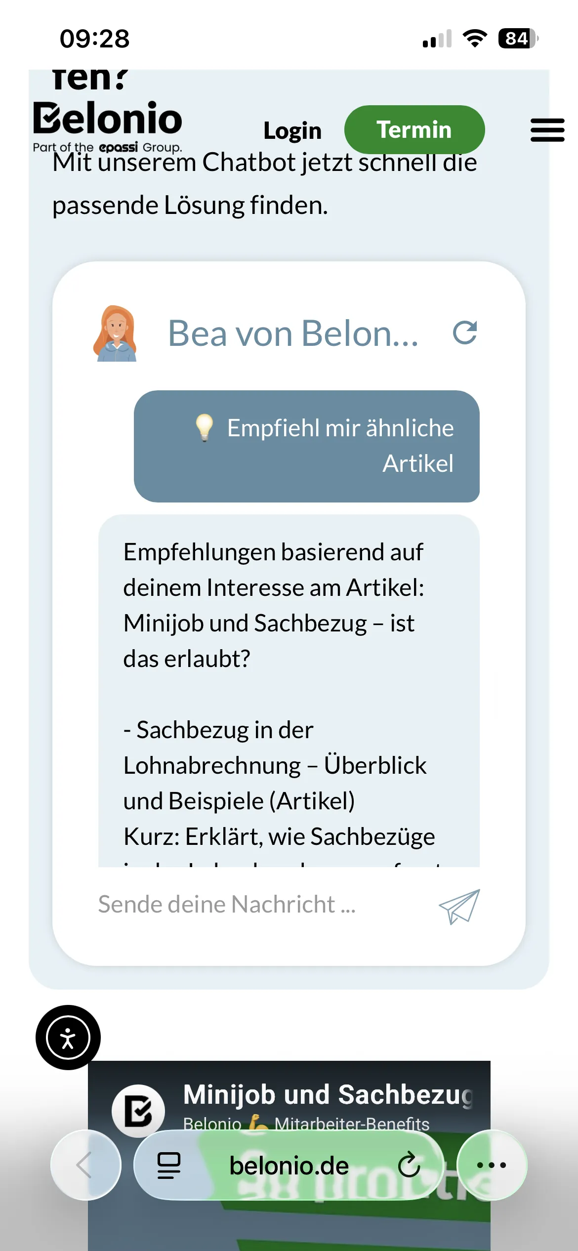 Chatbot-Empfehlungen zu weiterführenden Whitepapern oder Blogposts