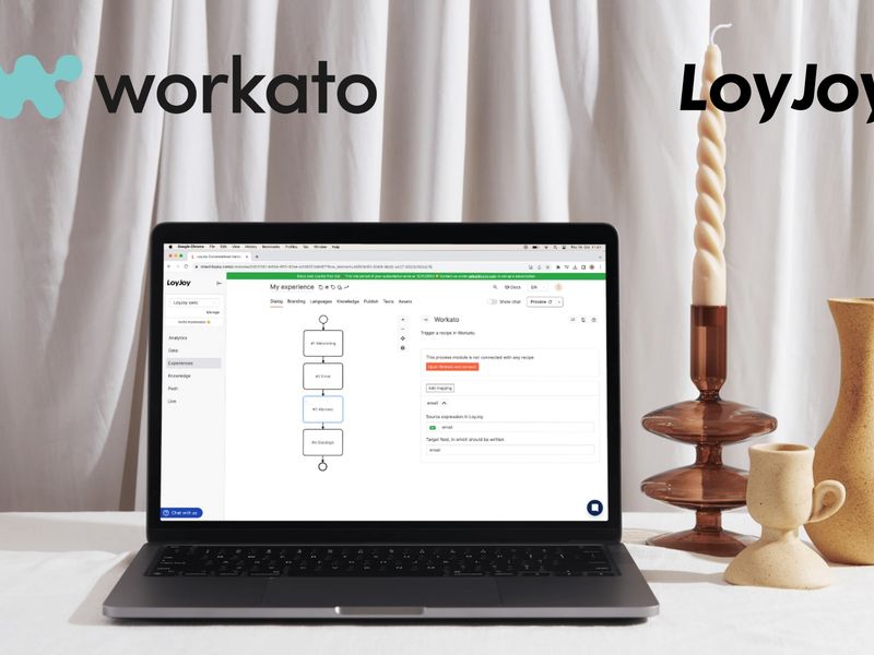 Das neue Workato Prozessmodul. Rationalisieren Sie komplexe Arbeitsabläufe mit LoyJoys Workato Prozessmodul.
