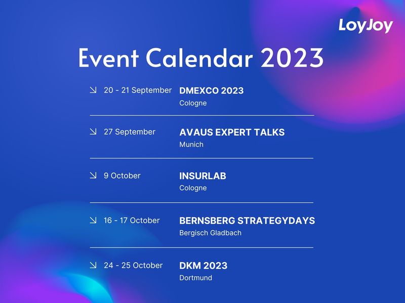 Der LoyJoy Event Kalender 2023.