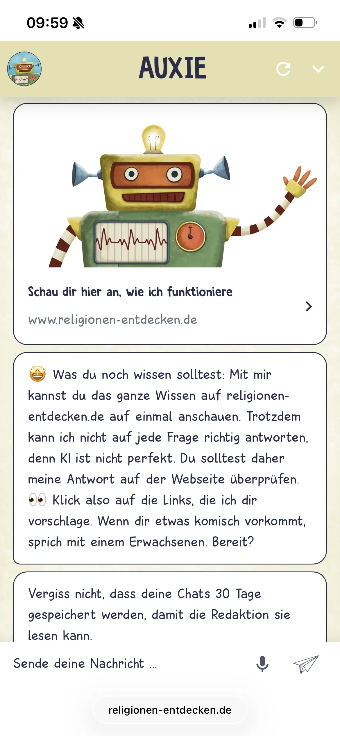 Kindgerechter KI-Chat