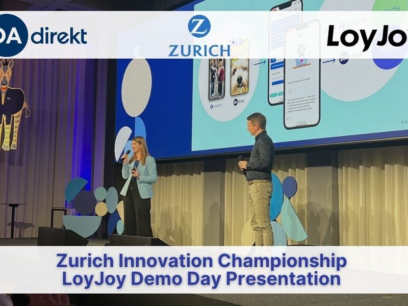 Denise Feist und Ulf Loetschert beim LoyJoy pitch auf dem Zurich Innovation Championship Demo Day