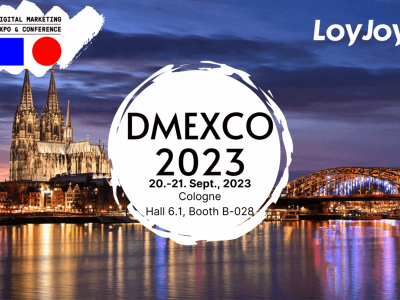 Treffen Sie LoyJoy auf der DMEXCO 2023. Vom 20. - 21. September 2023, in Köln. In Halle 6.1, Stand B-028.