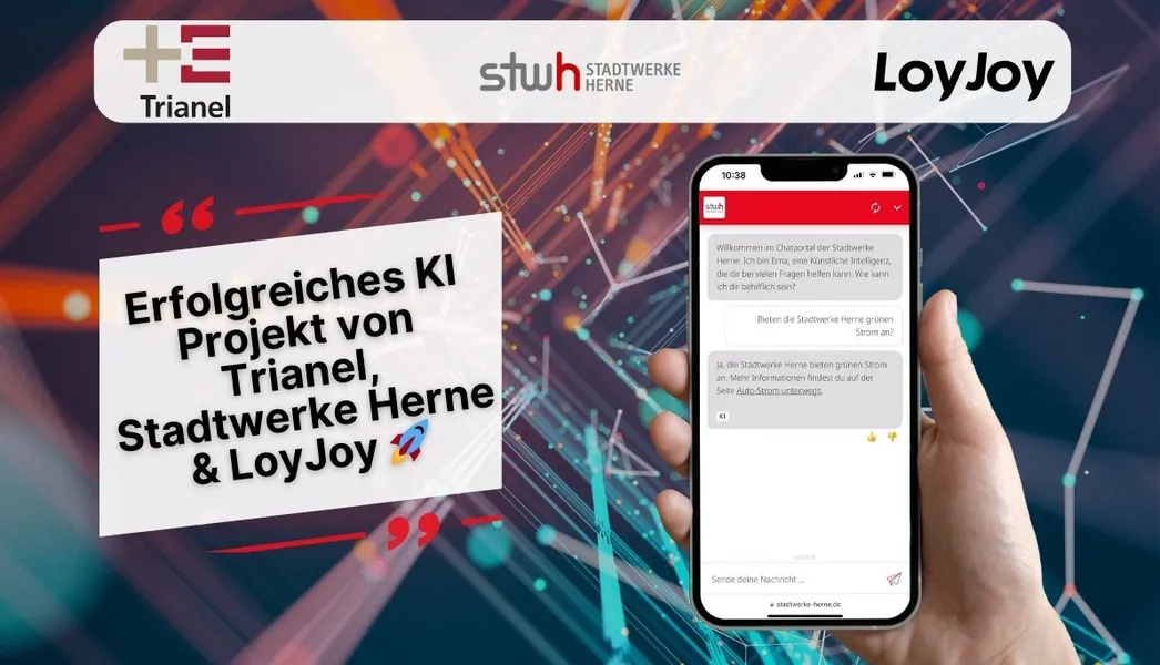 LoyJoy Chatbot für Stadtwerke Herne Chat auf dem Telefon .